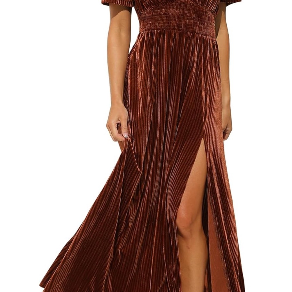 Elegant Brown Velvet Dress WORN ONCE